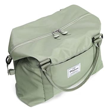 Imagem de Bolsas de viagem femininas, bolsa de viagem para mulheres, bolsa de ginástica esportiva, bolsa de treino, bolsa de ombro noturna para laptop de 15,6 polegadas, Verde claro