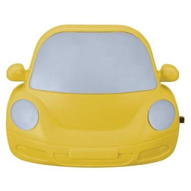 Imagem de Abajur de Tomada C/Luz de Led C/Estampa de Carro Infantil Luminária Noturna Quarto (amarelo)