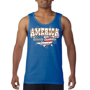 Imagem de Camiseta regata masculina America My Home Sweet Home 4th of July Stars and Stripes Pride American Dream Patriotic USA Flag, Azul, G