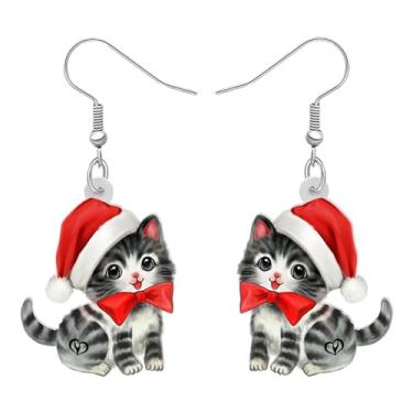 Imagem de DALANE Brincos de chapéu de Natal de acrílico, pingentes, pingentes, fofos, animais de estimação, joias, presentes engraçados para mulheres, meninas, crianças, lembrancinhas de festa, Medium,