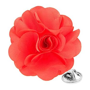 Imagem de Vittorio Vico Broche de lapela de flor de cor sólida formal masculino premium - Boutonniere para homens, broche, 2.5" (6.36CM), Poliéster, Não aplicável