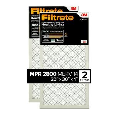 Imagem de Filtrete Filtro de ar 20x30x1, MPR 2800, Redução de partículas ultrafinas Healthy Live, pacote com 2 (dimensões exatas 50 x 75 x 1 cm)