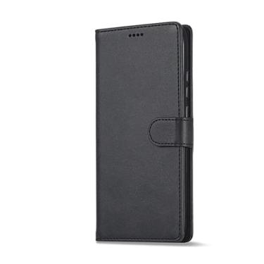 Imagem de Capa carteira de couro flip para Xiaomi 12T 12X 11T Pro para Red mi 10 Note 12 A1 11s Poco X4 M4 X5 Cartões Stand Capa de livro, preta, para POCO X3 NFC