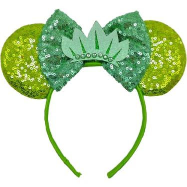 Imagem de ZHENNAN Tianas de orelhas de rato para mulheres, tiana com glitter, coroa, orelhas, faixas de cabelo com pérola, tiara de princesa, eventos temáticos, lembrancinhas de festa de aniversário, acessórios