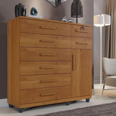 Imagem de Cômoda New Vitória 1 Porta 8 Gavetas Benetil Cor:cinamomo