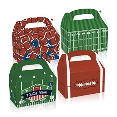 Imagem de 24 caixas de lembrancinhas de festa de futebol, suprimentos de festa com tema de futebol, caixas de presente de doces de festa, caixas de presente para crianças