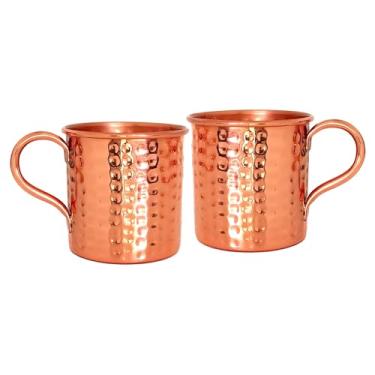Imagem de Caneca De Cobre Puro Moscow Mule 350ml Sem Verniz | Kit 2 Un