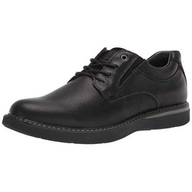 Imagem de Nunn Bush BAYRIDGE Oxford masculino de couro leve com cadarço de bico liso, preto, 42, Preto, 10.5 Wide