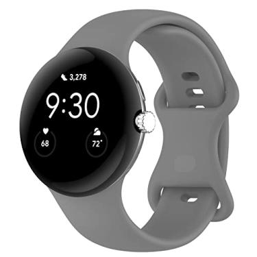 Imagem de Eiavike Pulseira compatível com o Google Pixel Watch de silicone macio para relógio esportivo pulseira de substituição para acessórios de relógio inteligente Google Pixel Watch (Grande: 15,5-23,1 cm,