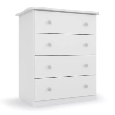 Imagem de Cômoda Para Bebê Branca Espaçosa Com 04 Gavetas Para Quarto Infantil Luxo Ic4