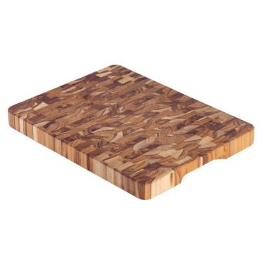 Imagem de Tábua Cubus para Churrasco 40 x 30 cm Madeira Teca com Acabamento em Óleo Mineral Tramontina 13093/351