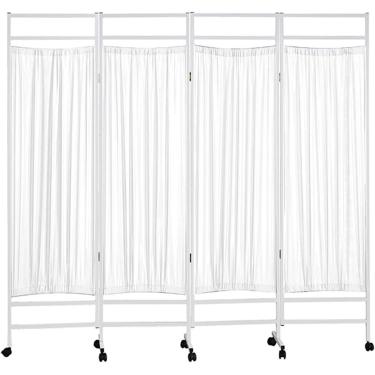 Imagem de Tela de privacidade médica rolante sobre rodas, tela de privacidade médica portátil, painel de 3/4/5/6, cerca de parede divisória de sala temporária interna com rodas, para hospital/clínica/