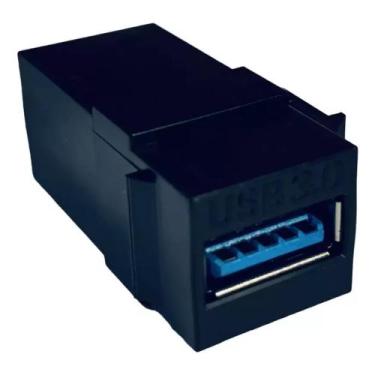 Imagem de Keystone Emenda Usb 3.0 Embutir Painel Tomada Espelho - ws, Preto