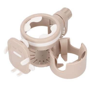 Imagem de Suporte de Copo da Braçadeira do Telefone do Carrinho, Suporte Dobro Giratório da Bebida 3 Em 1 Suporte de Copo do Carrinho para Scooters Dos Caminhantes (Cáqui)