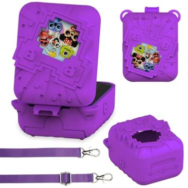 Imagem de RAWECUD Capa de silicone para animal de estimação digital Bitzee Disney brinquedo interativo, capa protetora para acessórios digitais virtuais para animais de estimação Bitzee Disney (roxo)