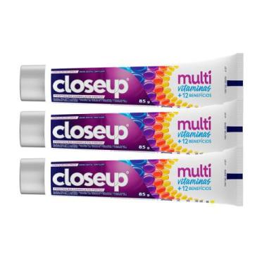 Imagem de Kit 3 Creme Dental Closeup Multi Vitaminas +12 Benefícios Fresh 85g - 
