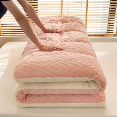 Imagem de QHDTEOKH Colchão de chão japonês, colchão dobrável para cama futon, colchão acolchoado, almofada de dormir de algodão, tapete de tatame para cama