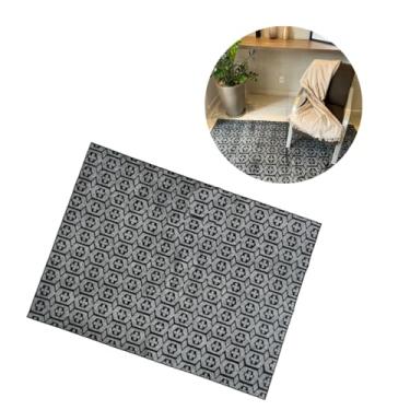 Imagem de Tapete Clean Retangular Elegante 2,00 x 3,00 Para Sala Carpete Cinza em Polipropileno Estampa Moderna Desenho Flor Base Antiderrapante 2x3m Decoração Para Sala de Estar Quarto Recepção