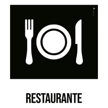 Imagem de Kit 3 Placas Desenho Restaurante - Sinalizo