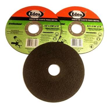 Imagem de Disco De Corte Fino Metal 4.1/2x1,2 Esmerilhadeira C/3 Peças - IDEIA+P