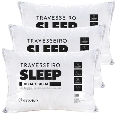 Imagem de Kit 3 travesseiros adulto sleep 70 x 50 cm - LAVIVE