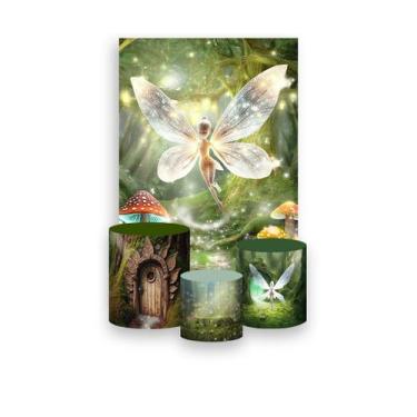 Imagem de Painel De Festa Vertical 1,50 x 2,20 + Trio De Capas Cilindro - Jardim