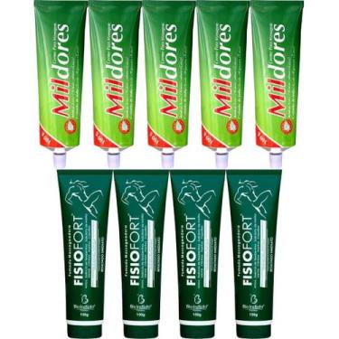 Imagem de Kit 5 Creme Para Massagem Mil Dores 100g + 4 Pomada Massageador Fisiof