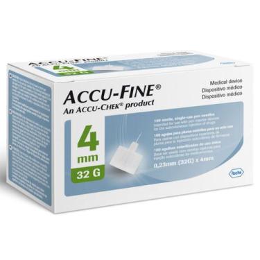 Imagem de Agulha Descartável Accu-Fine 4mm 32G com 100 Unidades - Accu-Chek