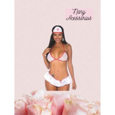 Imagem de Lingerie sex enfermeira saia cetim pimenta sexy