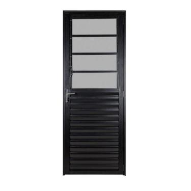 Imagem de Porta basculante 2,10x70 lado ESQUERDO no alumínio preto - Comercial P