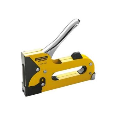 Imagem de Grampeador manual corpo em aco para uso com grampos t50 alturas entre 