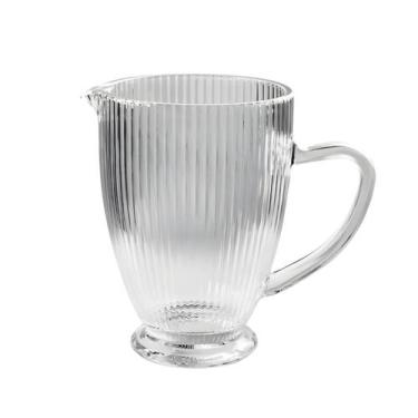 Imagem de Jarra De Vidro Grosso Resistente Canelada Versalhes Com Alça Suco Água