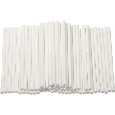Imagem de Genie Crafts Pacote com 300 palitos de bolo pop de 10 cm para pirulitos, maçãs doces, ventosas (branco)