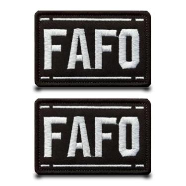 Imagem de 2 peças FAFO Emblema engraçado bordado tático de gancho e laço aplique de bandeira militar para mochilas, roupas, jeans, jaqueta, chapéus, colete, bolsas, bonés