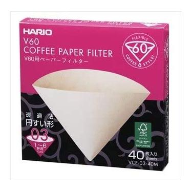 Imagem de Hario Filtros de Papel de Café V60, Tamanho 03, 40 Unidades (40 Folhas), Natural, Compatível com Hario V60