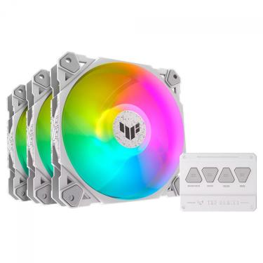 Imagem de Kit Cooler Gabinete ASUS TUF Gaming TF120 White ARGB 3IN1 - 90DA0033-B00030