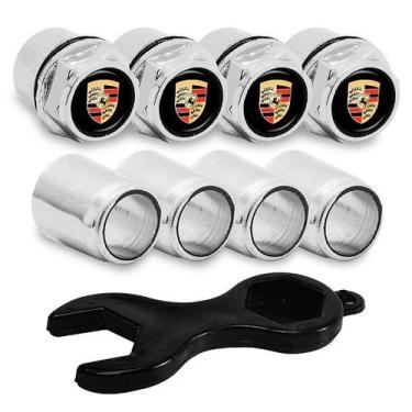 Imagem de Bico Capa Válvula Cromado Roda Pneu Carro Moto Bike Porsche - DCAPS