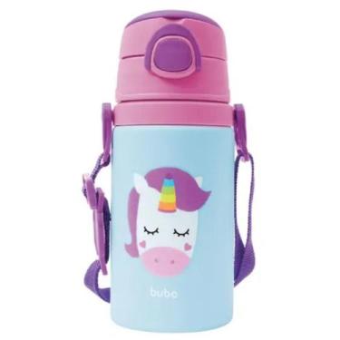 Imagem de Copo Infantil Garrafinha de Aluminio Garrafa com Canudo Unicornio Buba