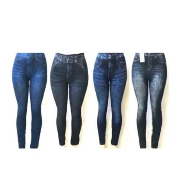 Imagem de Calça Legging Feminina Fake Jeans . - Top