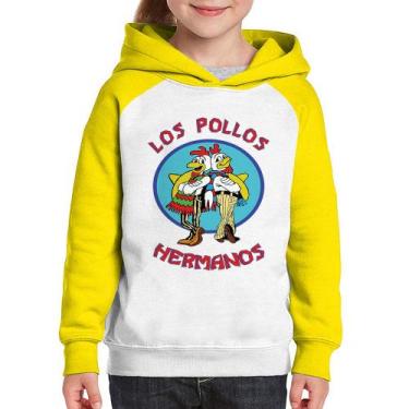 Imagem de Moletom Infantil Los Pollos Hermanos - Foca na Moda, Branco, Amarelo, 
