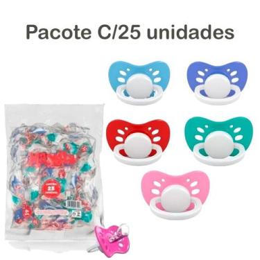 Imagem de PCT 25 Und Chupeta ventilada premium bico silicone achatado Mamita Cor
