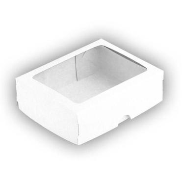 Imagem de Caixa com Visor S18 (11,5cm x 15,5cm x 3,5cm) Branca 10 unidades Assk 