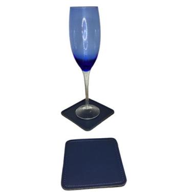 Imagem de Porta Copos Sintético luxo Para Sua Mesa 6porta Copo - NOGUE, Azul