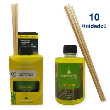 Imagem de Kit 10 Aromatizador de Ambiente 280ml Difusor Citronela Senalândia - E