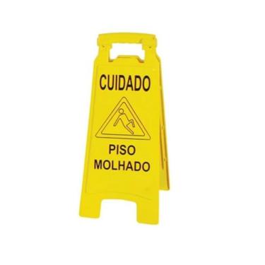 Imagem de Placa Para Chão Molhado Cuidado Atenção Estabelecimento Loja - Luci Co