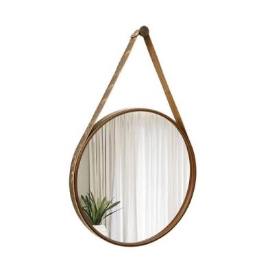 Imagem de Espelho Decorativo Adnet Marrom Alça material sintético Rajado 50 cm R
