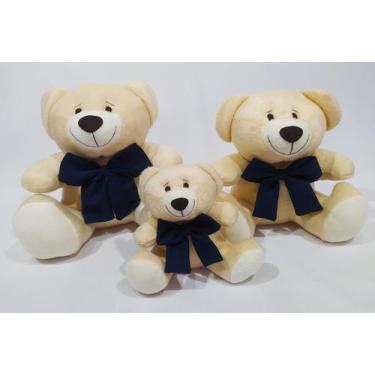 Imagem de Trio De Ursinhos Ted Com Laço Para Nichos 14cm 20cm 25cm - XÚ BABY CON