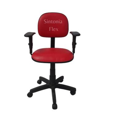 Imagem de Cadeira secretaria com regulagem de altura a gás e braço regulagem corano vermelho