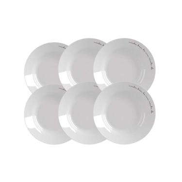 Imagem de Jogo Prato Fundo Sentido Opaline Branco Menu Nadir Kit 6 Un