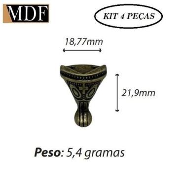 Imagem de Kit 4 Pezinho Medio para Caixa e Bandeja Ouro Velho - ATACADÃO DO ARTE